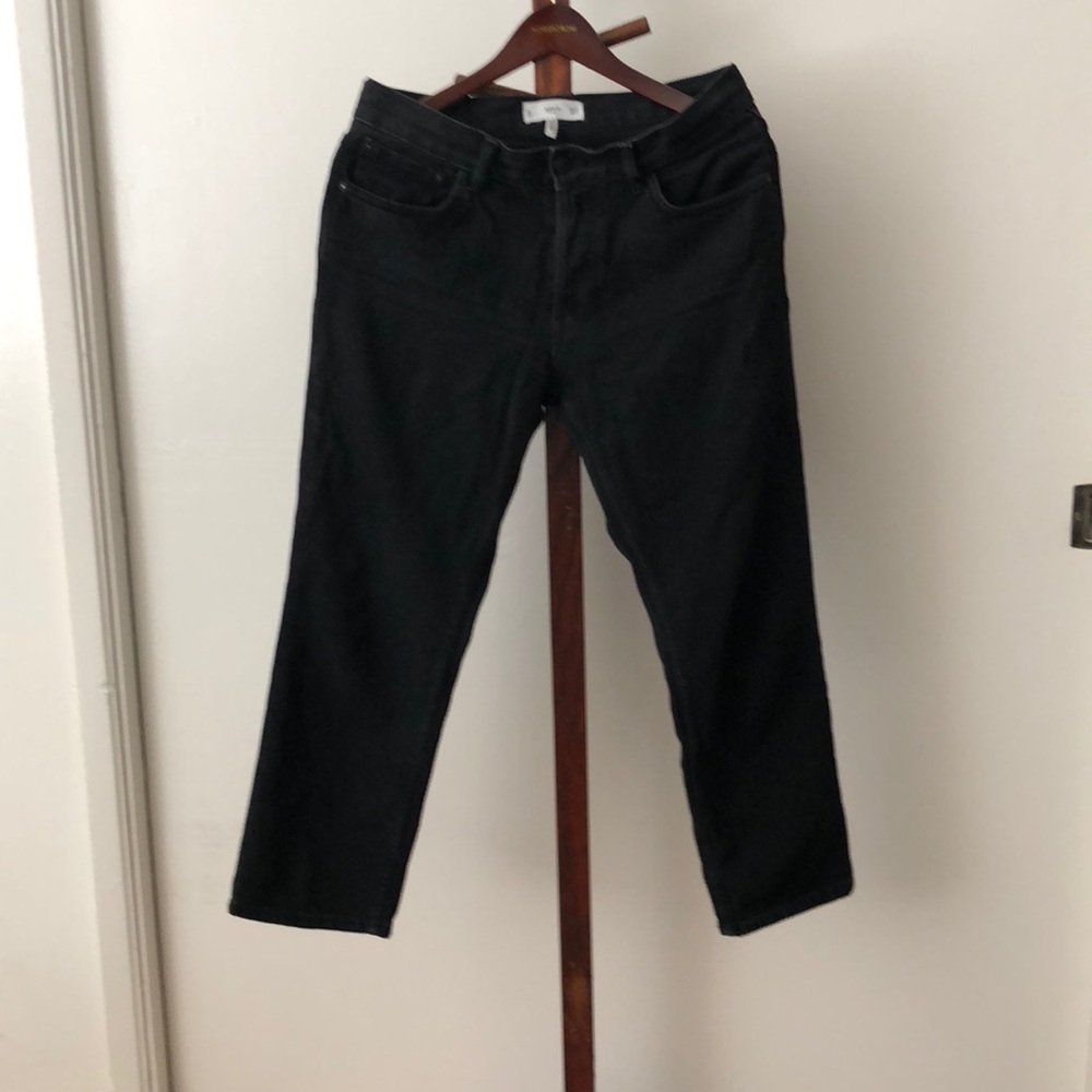 Mango MNG Organic Cotton Straight Leg Cropped Jeans